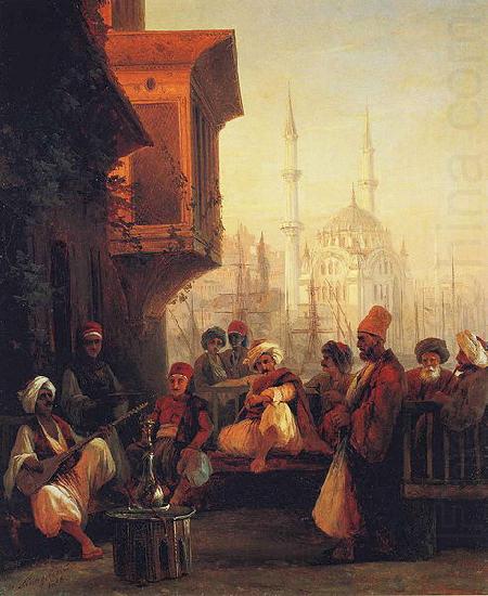 Ivan Aivazovsky Coffee-house by the Ortakoy Mosque in Constantinople china oil painting image